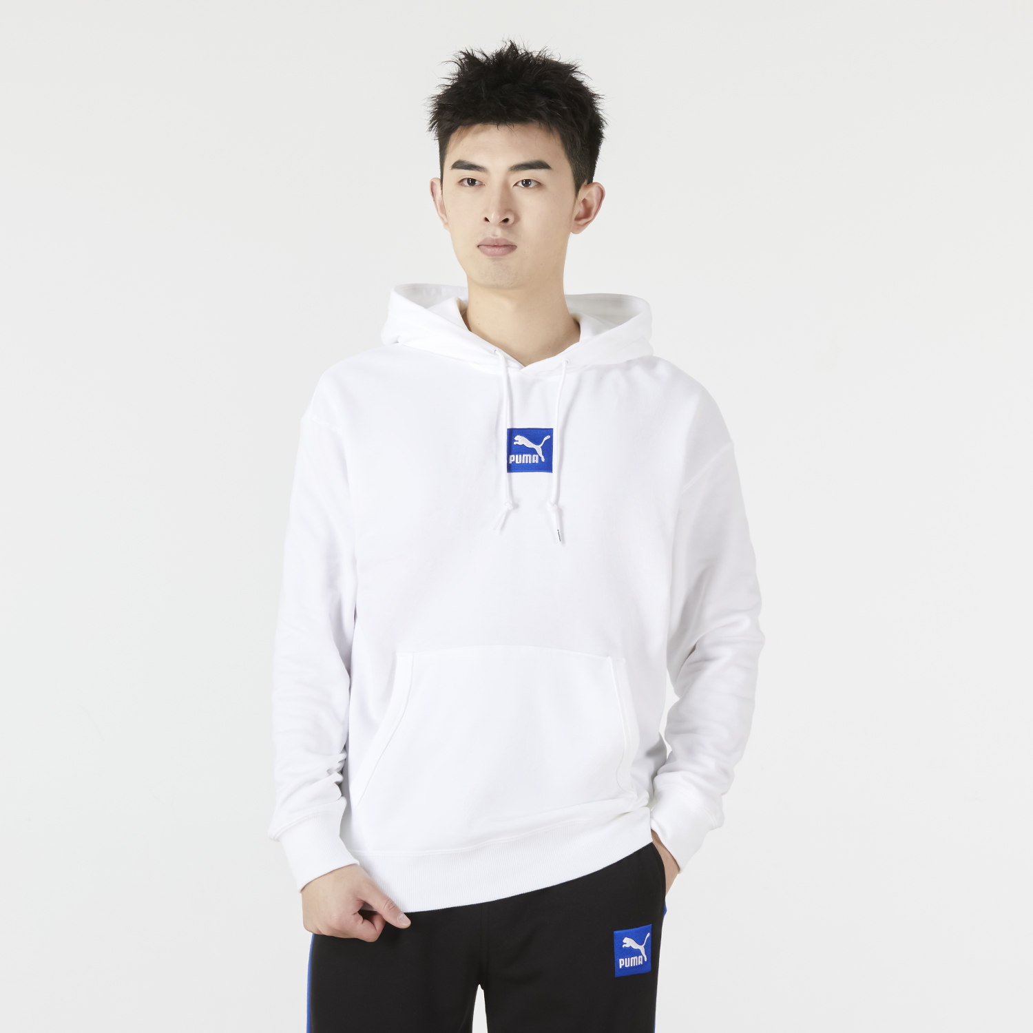 彪马PUMA B Logo Hoodie男连帽卫衣-毛圈536774-02